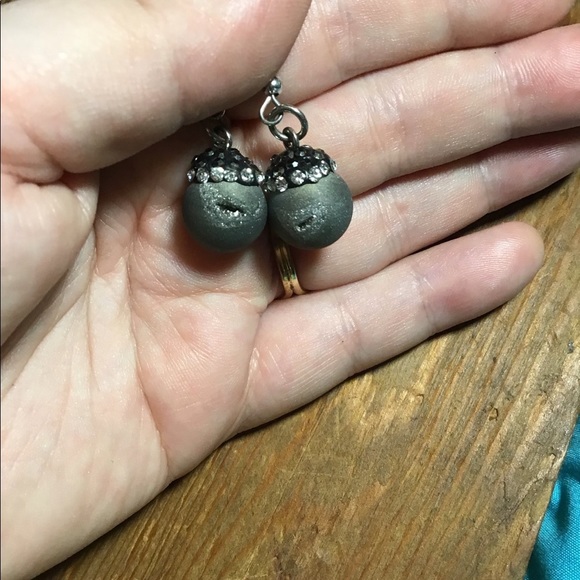 Real druzy geode earring, handmade, Designmefab - Picture 6 of 6